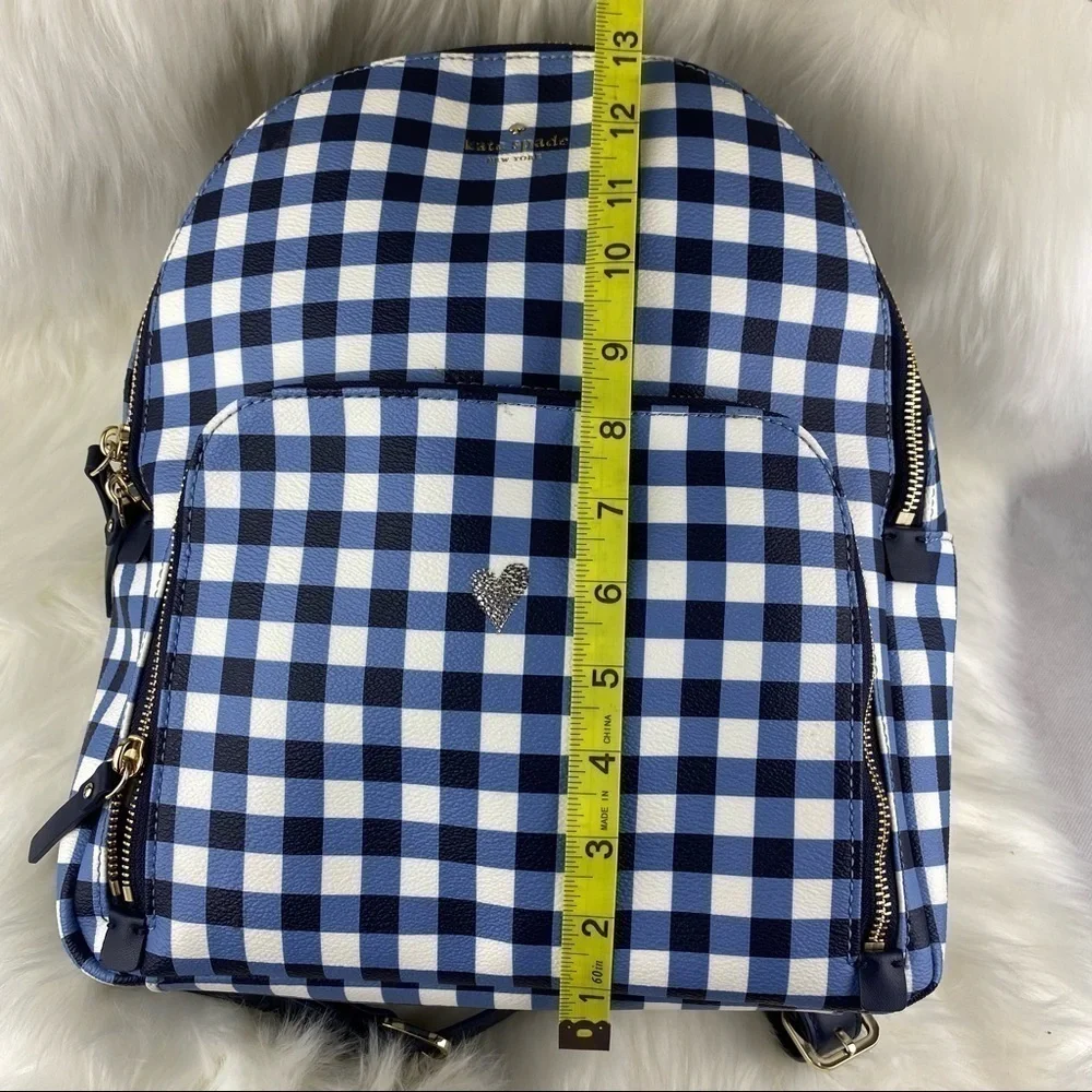 KATE SPADE HYDE LANE GINGHAM LEATHER BACKPACK HARTLEY